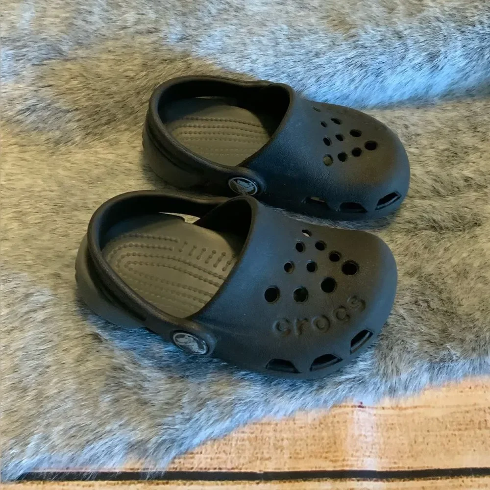 Crocs Kids Black Clogs Size 5C